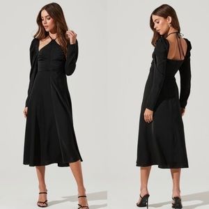 NEW ASTR The Label Halter Tie Satin Midi Dress